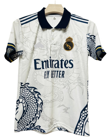 Real Madrid Sepcial Edition Dragon-No Player Name-Embroidery-Collar Half Sleeve-AM Retro Store