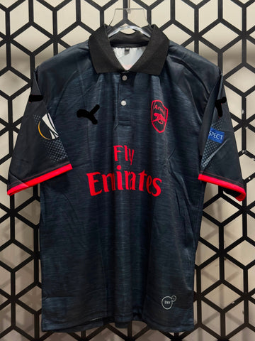 Arsenal 2017/18 Third Kit-Retro OZIL 11-Collar Five Sleeve Button-AM Retro Store
