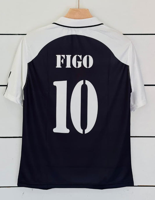 Real Madrid 2001/02 Away Kit-FIGO 10- Collar Five Sleeve-AM Retro Store