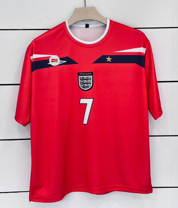 England 2008 Away-Retro-Beckham -Five Sleeve-Embroidery