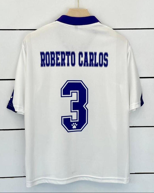 Real Madrid 1997/98 Home Retro Jersey-R Carlos-Collar Five Sleeve