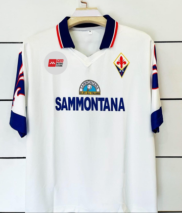 Fiorentina 1995/96 Away-Batistuta- -Collar Five Sleeve-AM Retro Store