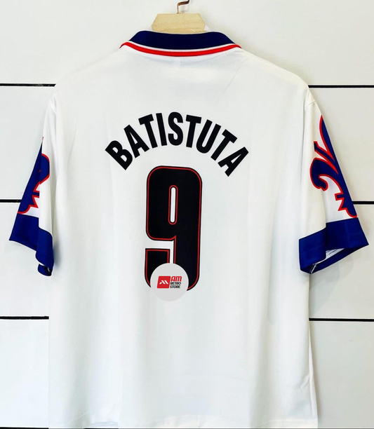 Fiorentina 1995/96 Away-Batistuta- -Collar Five Sleeve-AM Retro Store