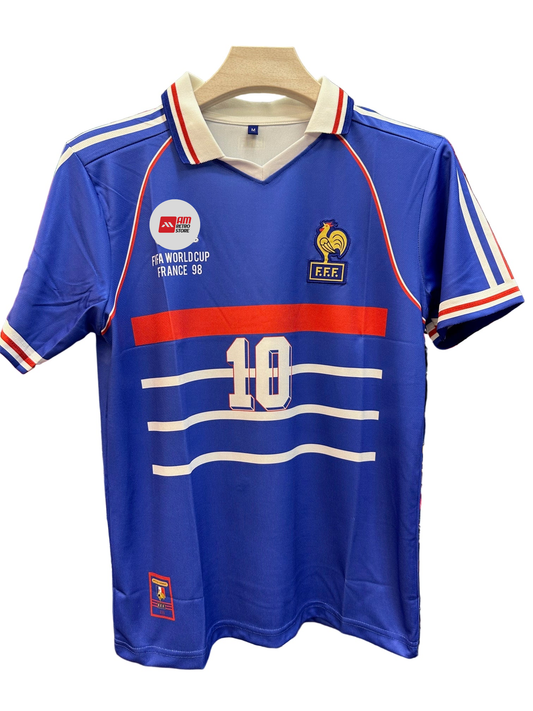 France 1998 Fifa Worldcup- Zidane Retro Jersey-Signature Embroidery