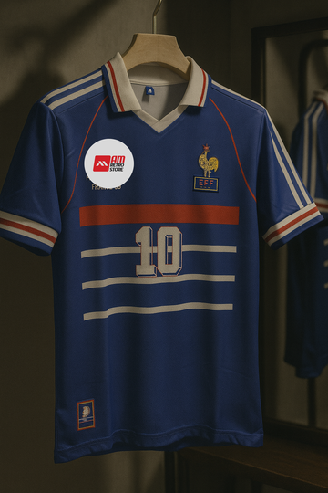 France 1998 Fifa Worldcup- Zidane Retro Jersey-Signature Embroidery