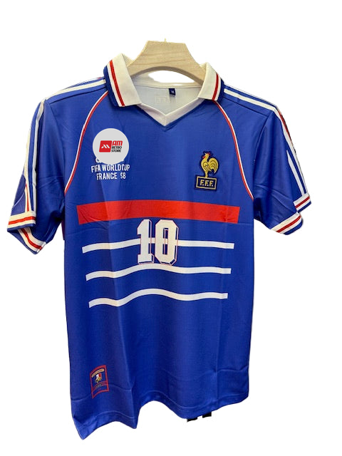 France 1998 World cup-Zidane Retro Kit-Signature Embroidery