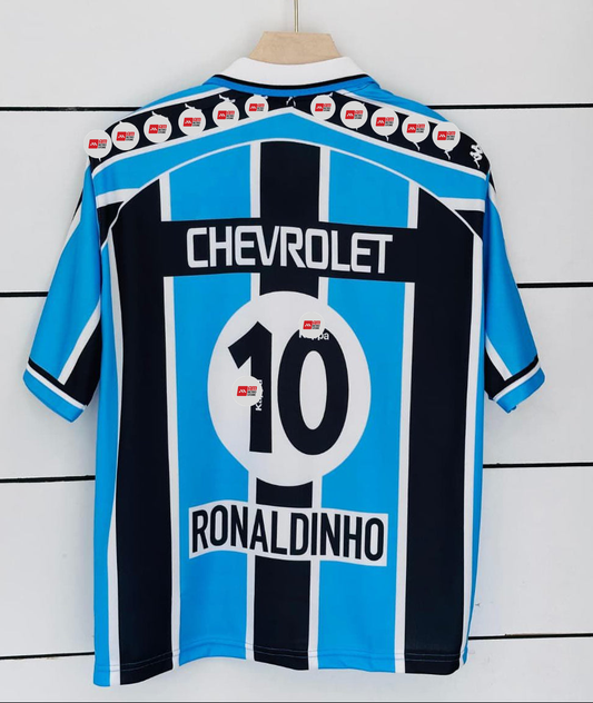 Gremio 2000/01 Home-RONALDINHO-Collar Five Sleeve-AM Retro Store