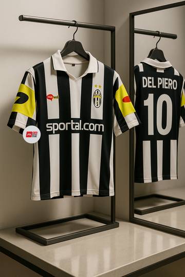 Juventus 2000/01 Home kit-Del Piero-Collar Five Sleeve-AM Retro Store