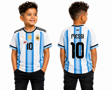 Kids & Boys 2026 World Cup Jersey-Argentina-Home-MESSI-AM Retro Store