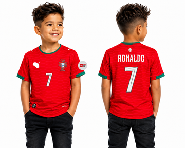 Kids & Boys 2026 World Cup Jersey-Portugal-Home-Ronaldo-AM Retro Store