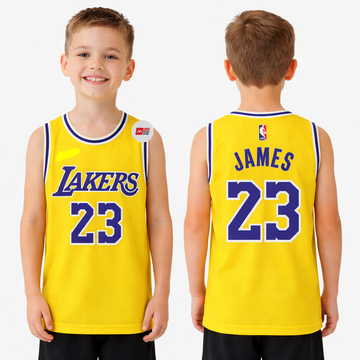 Kids Sleeveless Basketball Jersey-Lakers 23- AM Retro Store