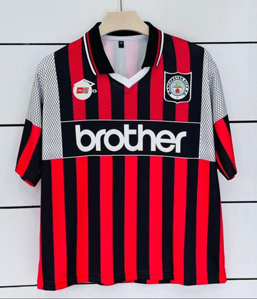 Manchester city 1994/96 Away-ROSLER-Collar Five Sleeve-AM Retro Store