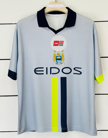 Manchester City 2001/02 Away-Alf-inge Haaland--Collar Five Sleeve-AM Retro Store