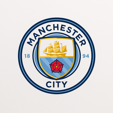 Manchester city football club logo in white background