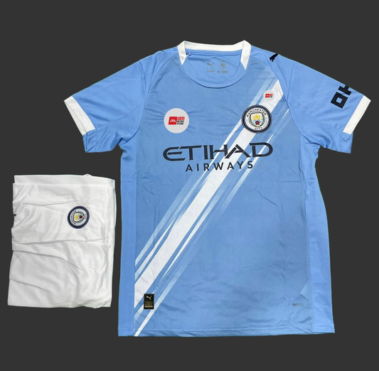 Manchester City Home 2025/26-Jersey With Shorts