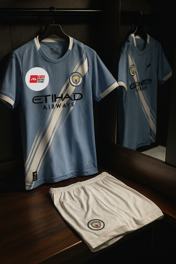 Manchester City Home 2025/26-Jersey With Shorts