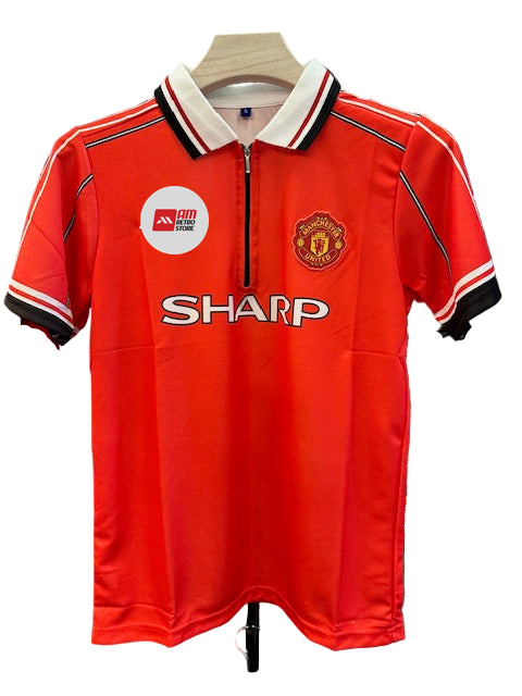 Manchester United 1998/99 Home-Beckham-Signature Embroidery-Classic Jersey
