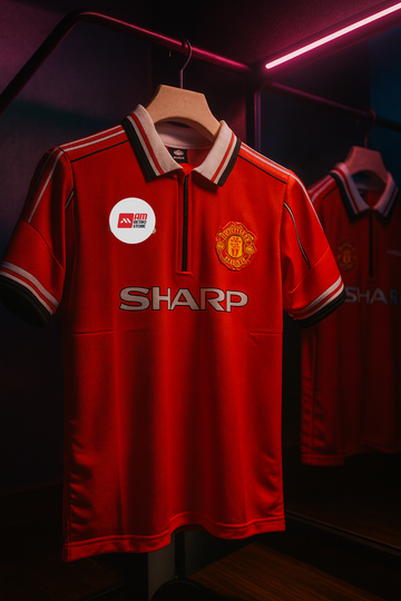 Manchester United 1998/99 Home-Beckham-Signature Embroidery-Classic Jersey