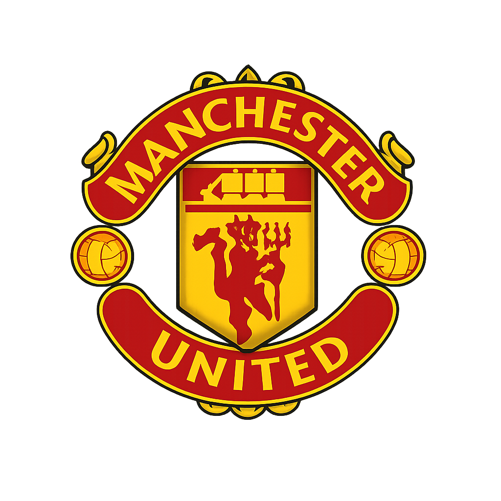 Manchester united football club logo in white background