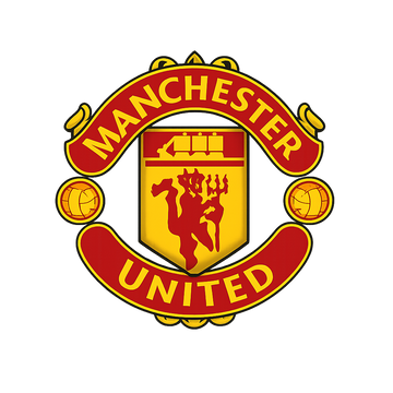 Manchester united football club logo in white background
