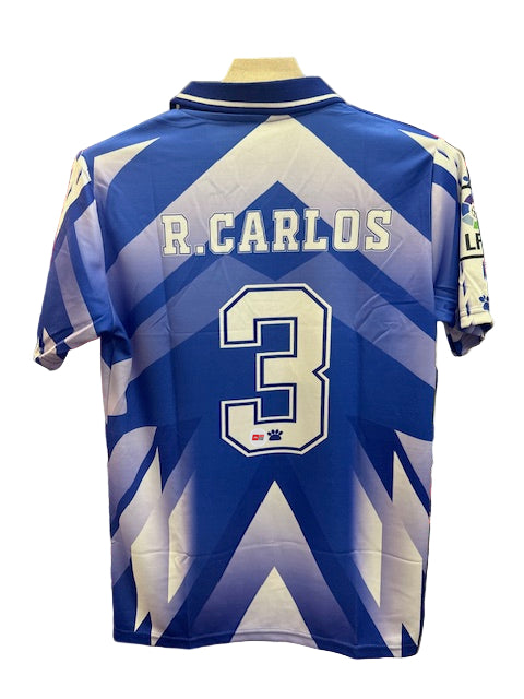 Real Madrid 1996/97 Away-R CARLOS-Collar Half Sleeve-AM Retro Store