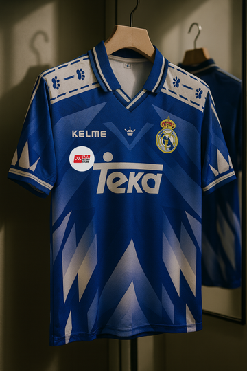 Real Madrid 1996/97 Away-R CARLOS-Collar Half Sleeve-AM Retro Store