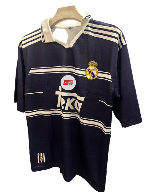 Real Madrid 1998/99 Away-R Carlos --Collar Five Sleeve-AM Retro Store