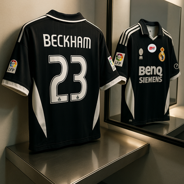 Real Madrid 2006/07 Away-Beckham-Retro Jersey-Collar Five Sleeve-AM Retro Store