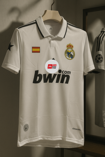 Real Madrid 2008/09 Home-SERGIO RAMOS RETRO-Collar Half Sleeve
