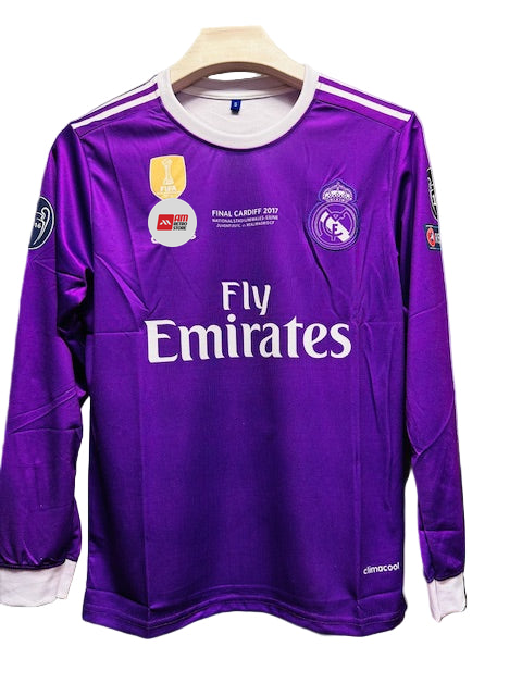 Real Madrid 2016/17 Away Purple -Ronaldo-Embroidery Siganture-Full Sleeve