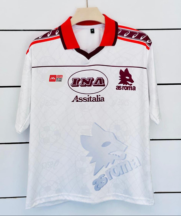 Roma 1995/96 Away-TOTTI- Collar Five Sleeve-AM Retro Store